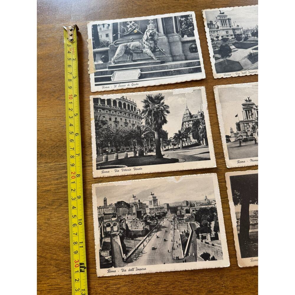 Vintage Rome Italy Postcard Lot of 6 Black White Deckle Edge Unposted - Picture 9 of 16